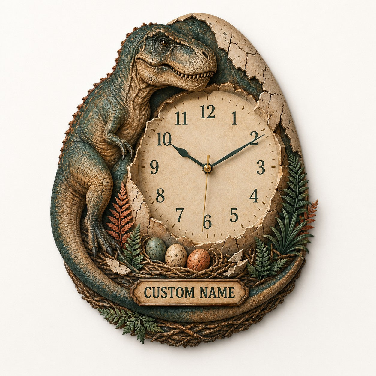 Paleontology enthusiasts Custom Name Wall Clock — personalized with a custom name