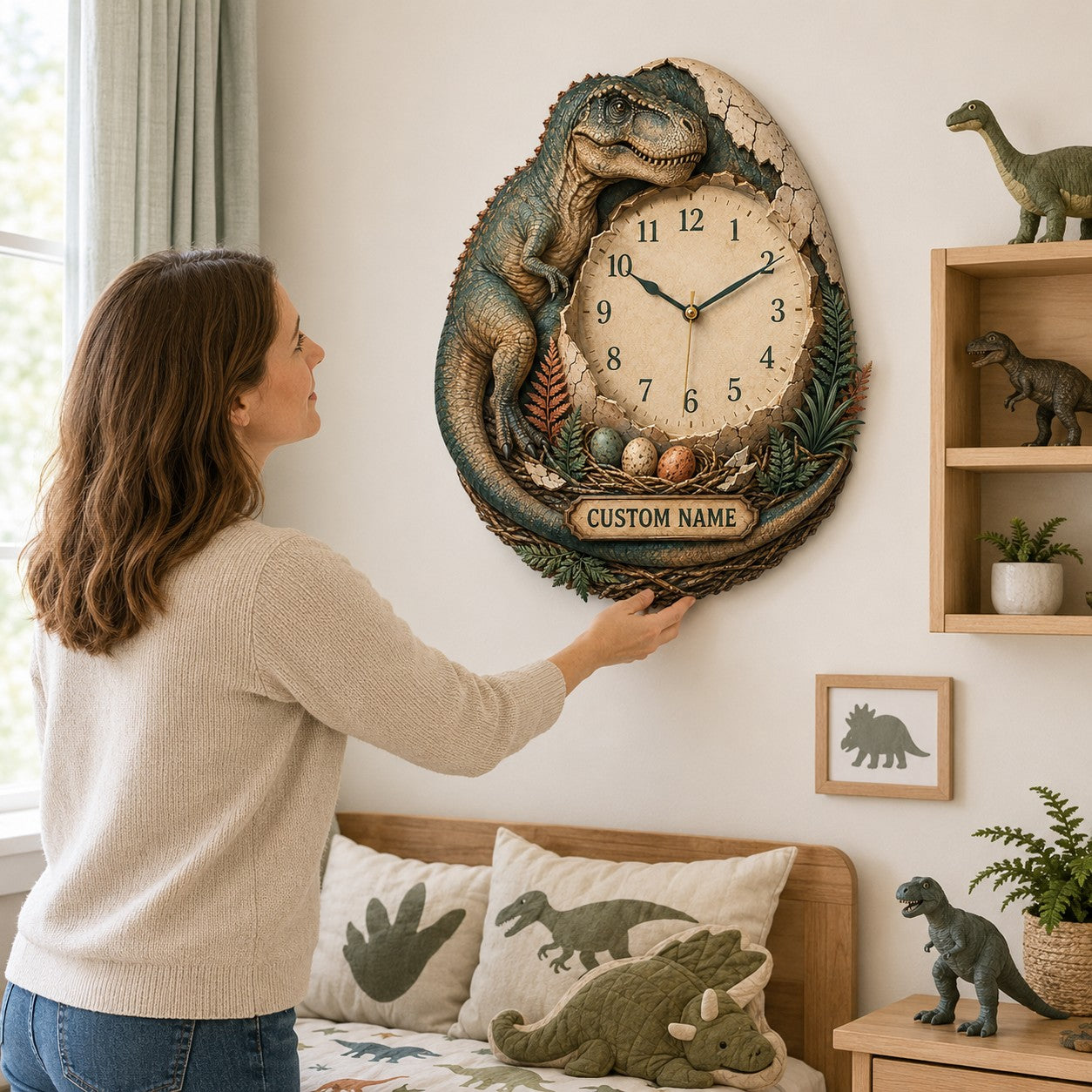 Paleontology enthusiasts Custom Name Wall Clock — personalized with a custom name