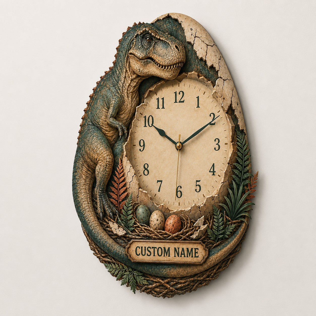 Paleontology enthusiasts Custom Name Wall Clock — personalized with a custom name