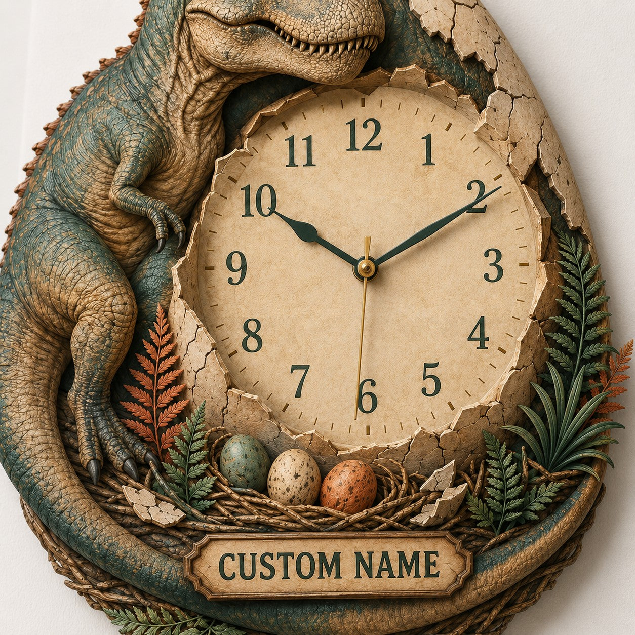Paleontology enthusiasts Custom Name Wall Clock — personalized with a custom name