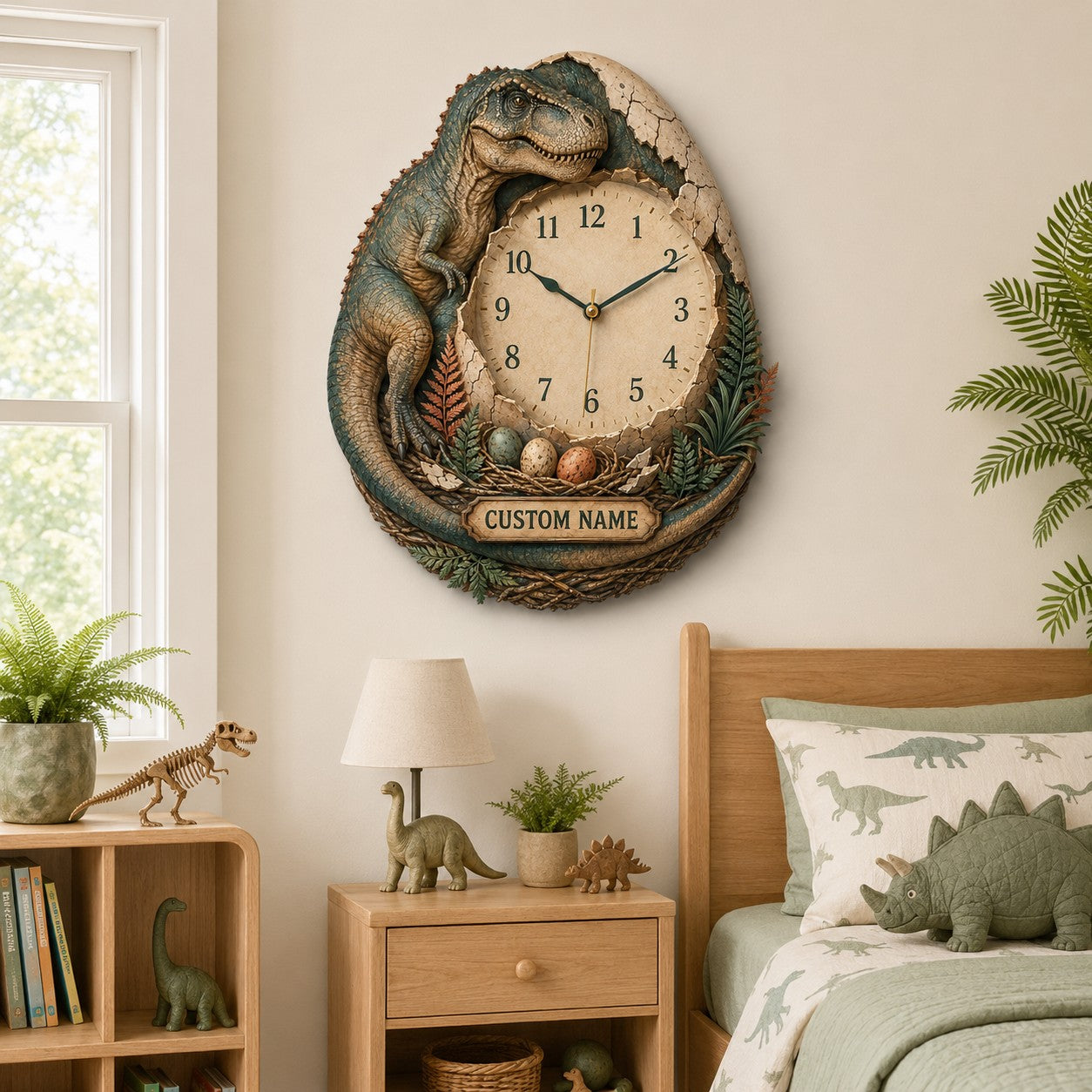 Paleontology enthusiasts Custom Name Wall Clock — personalized with a custom name