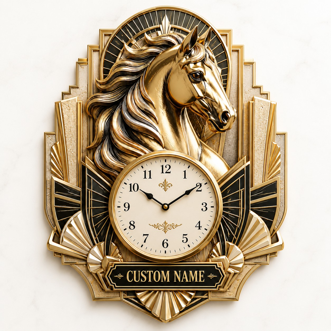 Personalized Deco Interior Collectors Wall Clock with Custom Name — personalized with a custom name
