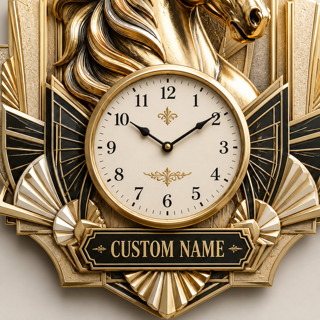 Personalized Deco Interior Collectors Wall Clock with Custom Name — personalized with a custom name