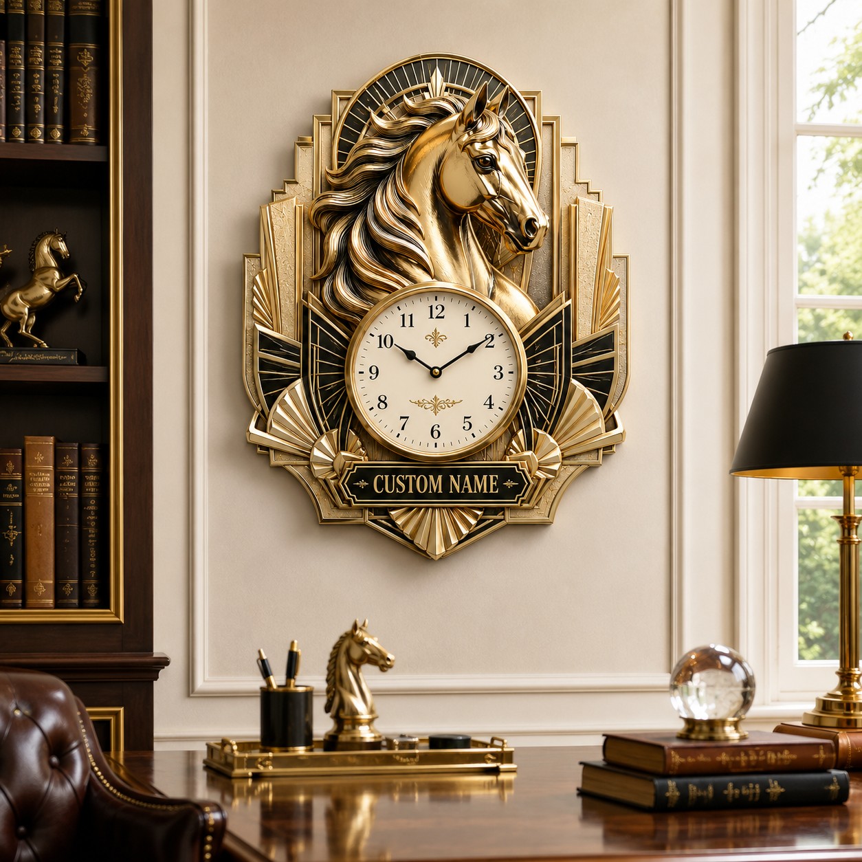 Personalized Deco Interior Collectors Wall Clock with Custom Name — personalized with a custom name