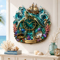 Personalized Fantasy Sea Turtle Wall Clock with Custom Name — personalized with a custom name