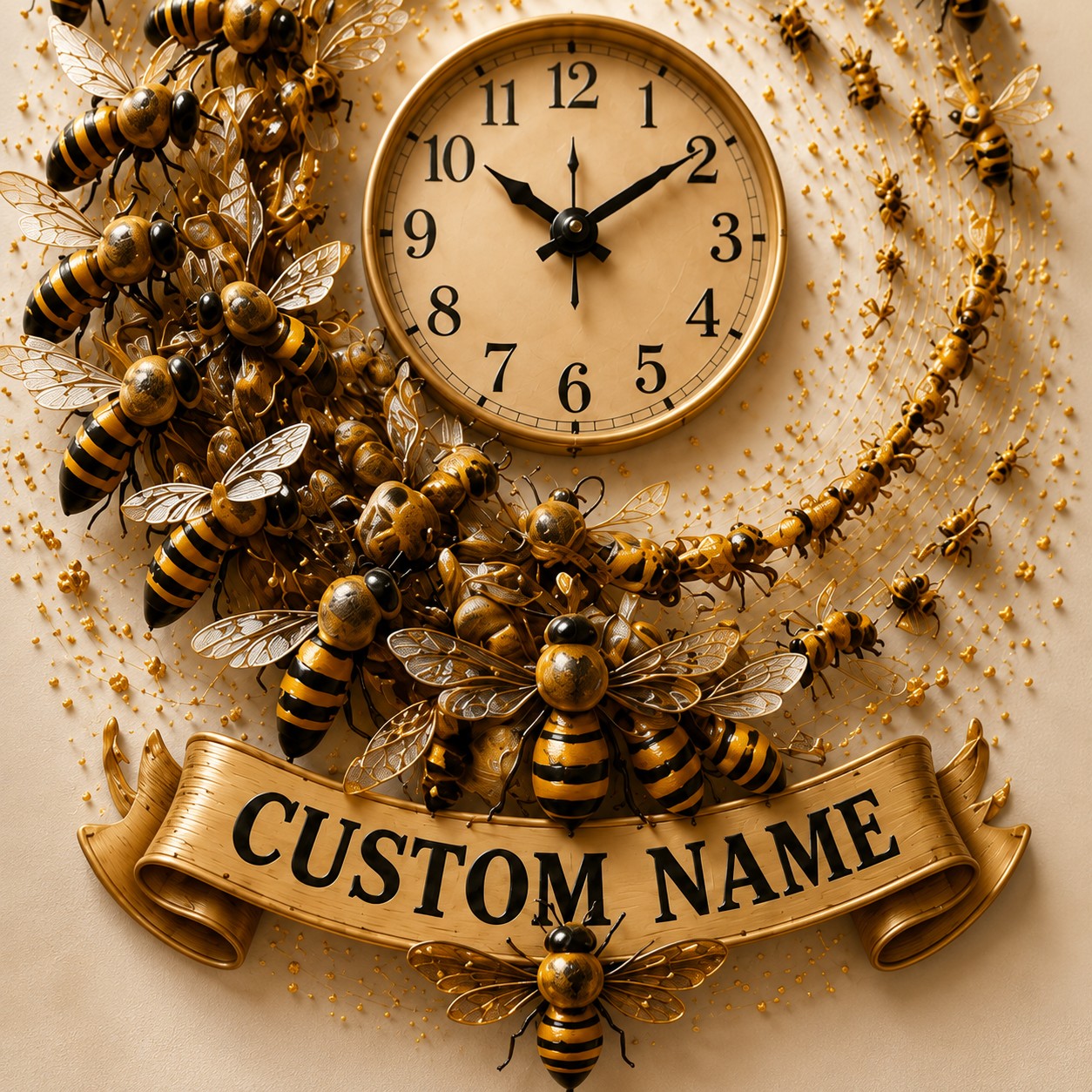 Personalized Beekeeper Wall Clock with Custom Name — personalized with a custom name