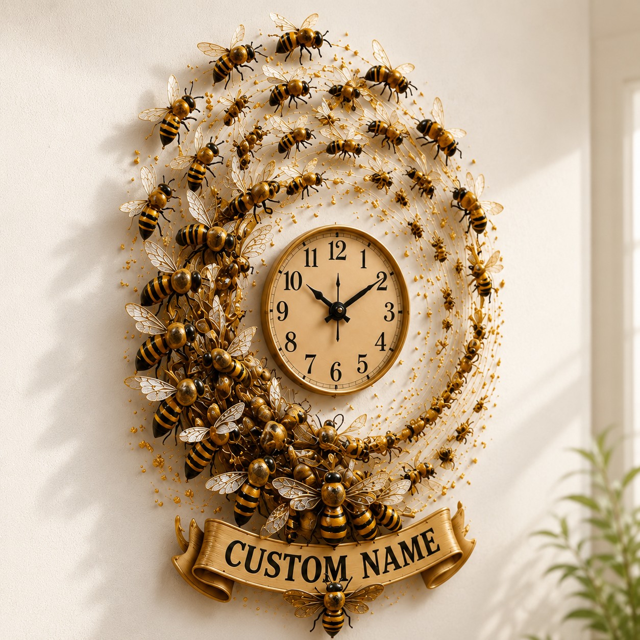 Personalized Beekeeper Wall Clock with Custom Name — personalized with a custom name