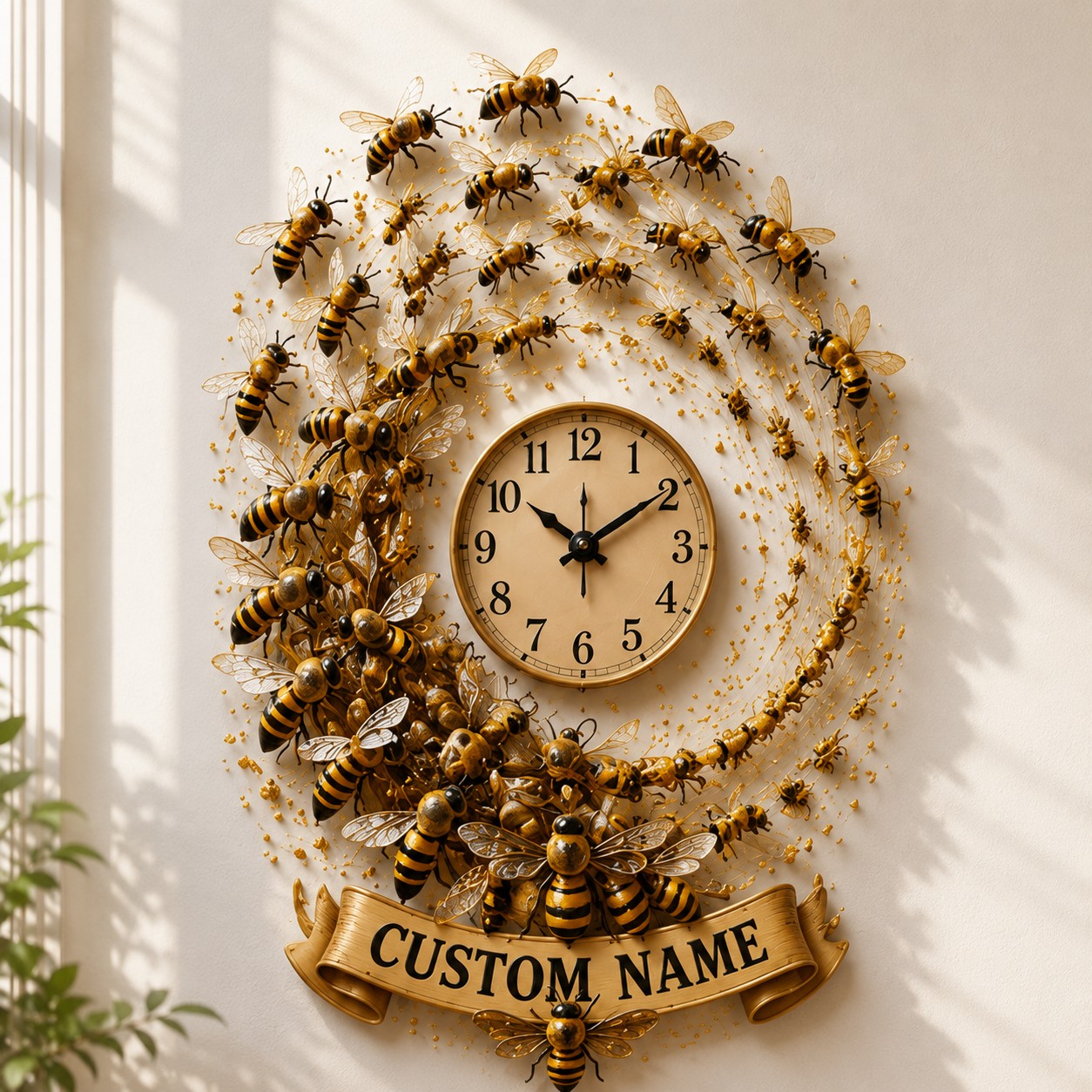 Personalized Beekeeper Wall Clock with Custom Name — personalized with a custom name