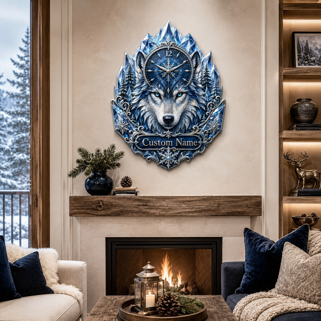 Personalized Wildlife Enthusiasts Wall Clock with Custom Name — personalized with a custom name