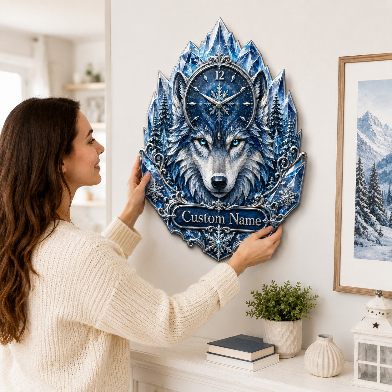 Personalized Wildlife Enthusiasts Wall Clock with Custom Name — personalized with a custom name
