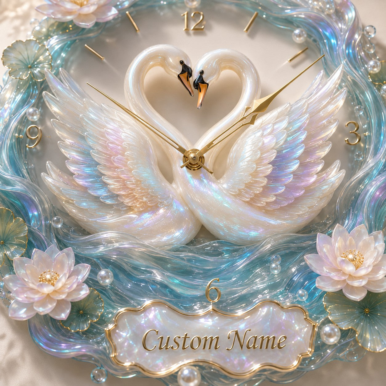 Personalized Elegant Feminine Interiors Wall Clock with Custom Name — personalized with a custom name